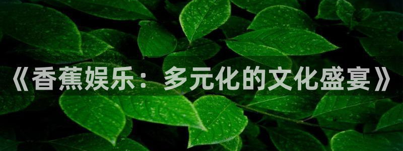 万向娱乐注册：《香蕉娱乐：多元化的文化盛宴》